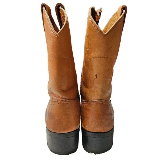 Texas Steer Leather Steel Toe Work Boot. Buckskin Size 7 main image 4